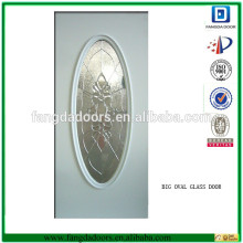Puerta de acero del sello de goma del inserto de cristal grande oval Fangda moderno moderno